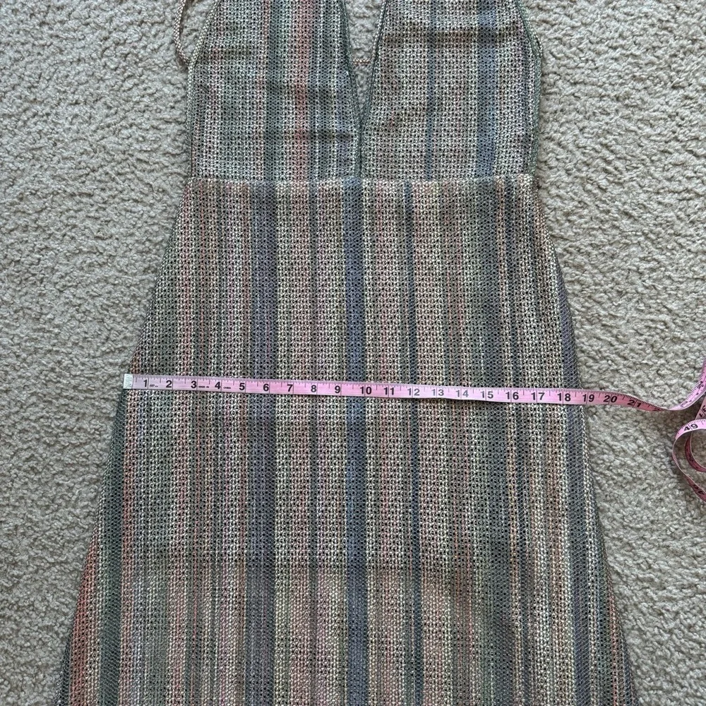 IRO Paris Emman Dress Sz 40 / 8 Shimmering Asymmetrical Cross Stripe Back NWT - Picture 12 of 16